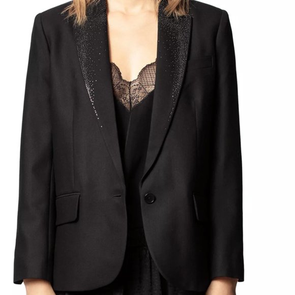 Zadig & Voltaire NWT Embellished Blazer, 34F (XS) - Picture 2 of 7